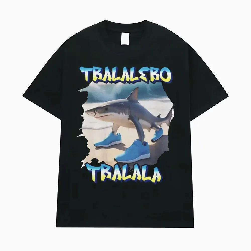 Tralalero Tralala drôle requin womenT-shirt cadeaux hommes femmes mode gothique Vintage T-shirts décontracté Humor T-shirt