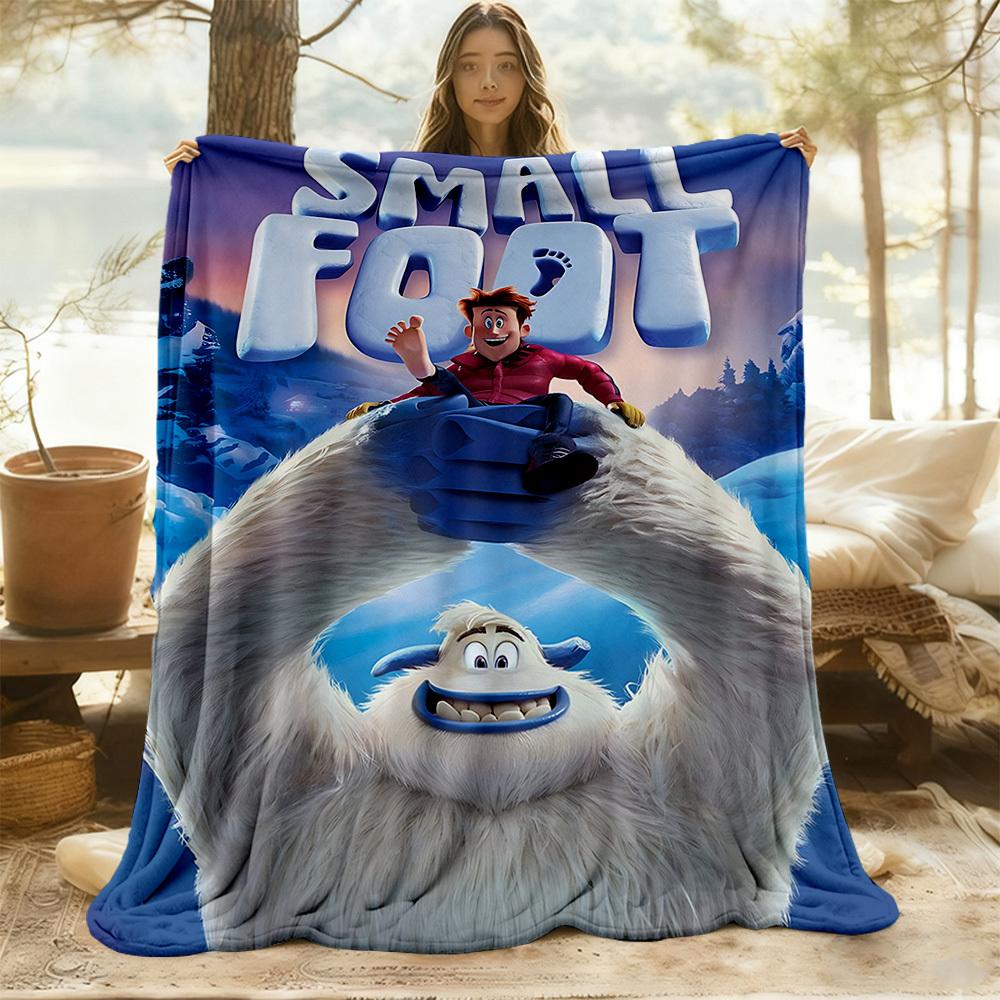1PC Smallfoot Outdoor Blanket Lightweight Flannel, Soft & Warm, All-Season, Outdoor, Camping, Living Room, Office, L1106054