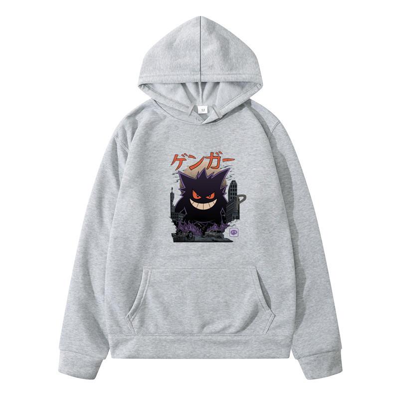 Loose Hooded Sweater Gengar Kaiju Fleece Pullover Sweatshirt Men'S Fast Sale