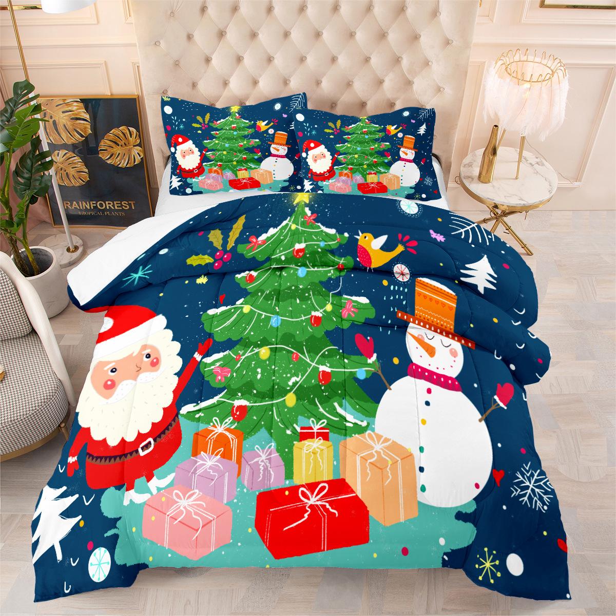 3d Digital Printing Christmas Feather Quilt Cover 172*218cm