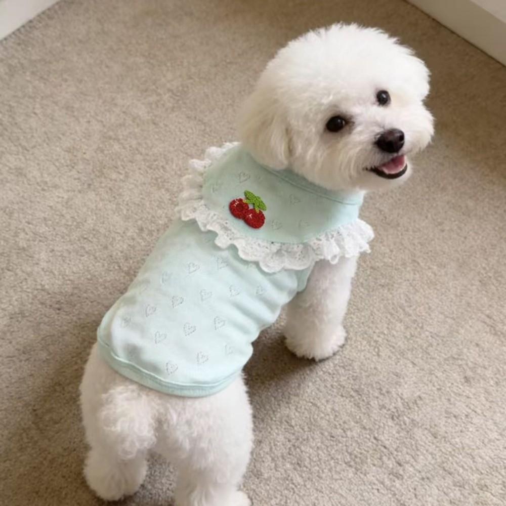 Breathable Dog Lace Vest Thin Soft Dog Short Sleeve Fashion Dog Clothes  For Small Dogs