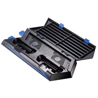Vertikální stojan pro PS4 Slim / Běžný Playstation4 Chladicí ventilátor Ovladač Nabíjecí stanice s Úložným prostorem pro hry a Nabíječkou pro Dual Shock