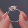 IGOTOS Transparent Fishing Line Moissanite Ring Certified S925 Silver Round Diamond Ring Wedding Band Jewelry for Women