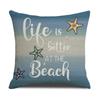 Summer Ocean Shell Starfish Pillow Case Line Print Home Sofa Pillow Case