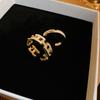 Gold Index Finger Zircon Combination Stacked Open Ring White Enamel Fashion Personality Light Luxury High-End Women