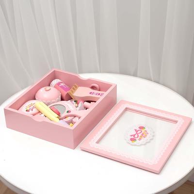 Wooden Makeup Beauty Toy Set Pretend Play Salon Toys for Girls Cosmetic Role Playing Present