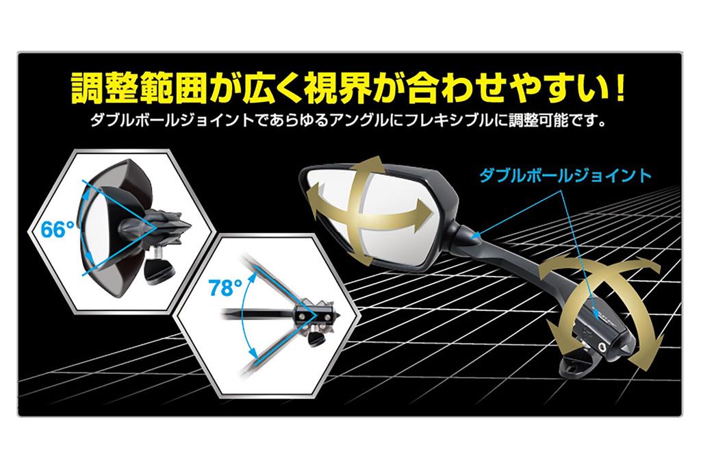 TANAX Napoleon Motorcycle Mirror, Cowling Mirror, 16L, Black with Silver Mirror, Left Side Only, 1 Mirror Included, NC-006L