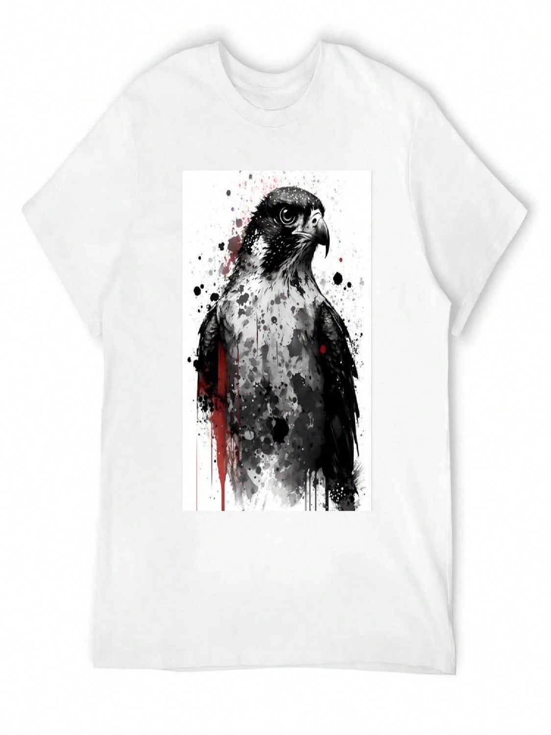 Peregrine Falcon Portrait T-Shirt Customizeds Man T-Shirt Funny T-Shirt Luxury Man unisex s Clothing S