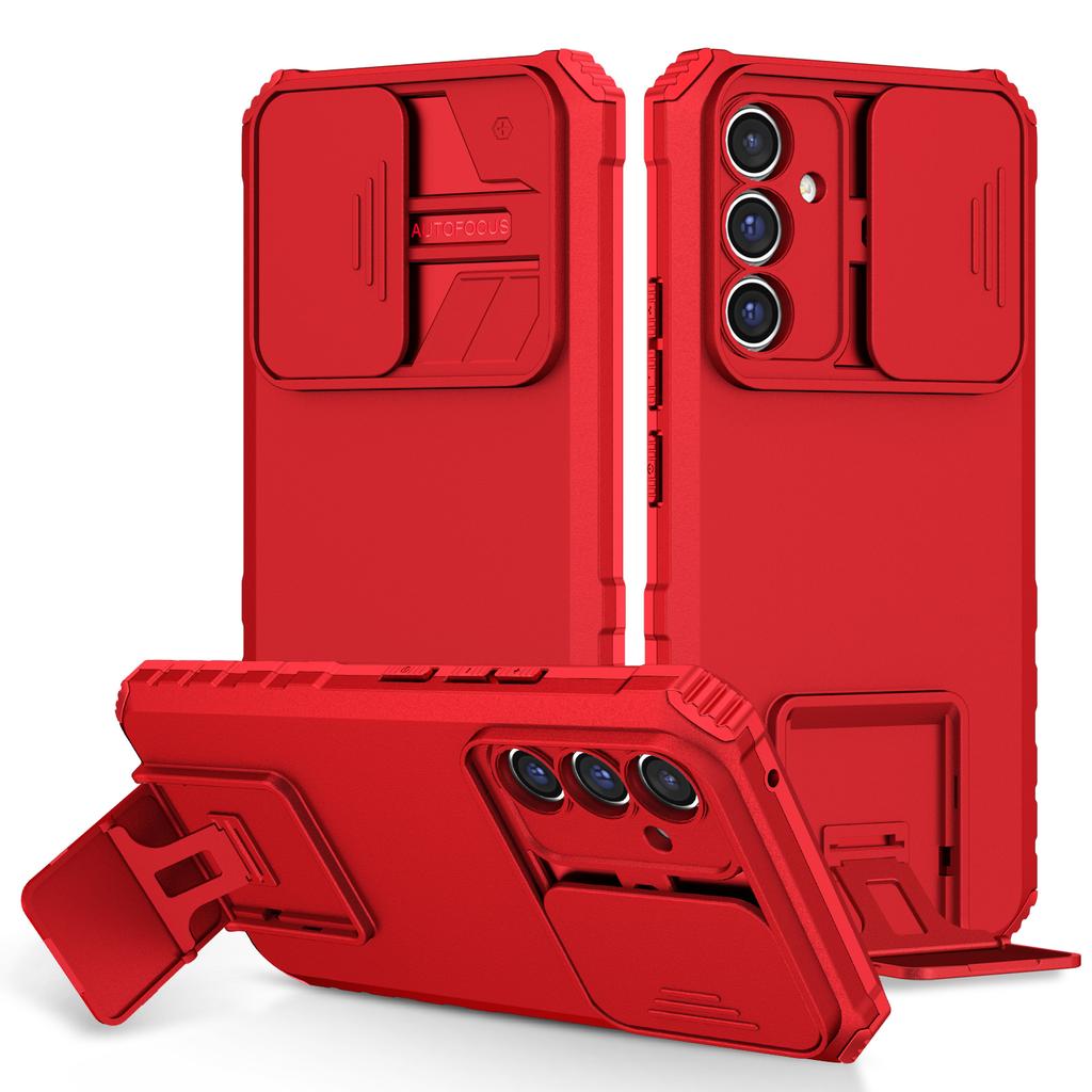 For Samsung Galaxy A36 5G Case Camera Slider PC+TPU Phone Cover with Kickstand