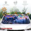 1 Stück buntes Wolfsmuster Windschutzscheiben-Sonnenschutz UV-Strahlen Hitzeschutz Hält Fahrzeug Kühl Einzigartiges Design Passend für Limousinen SUVs Lkw Wohnmobile