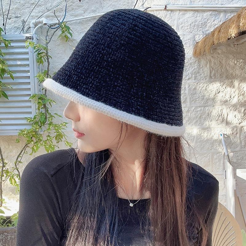 Chenier hat women's autumn and winter wool hat versatile face small knitted bucket hat warm fashion bucket hat