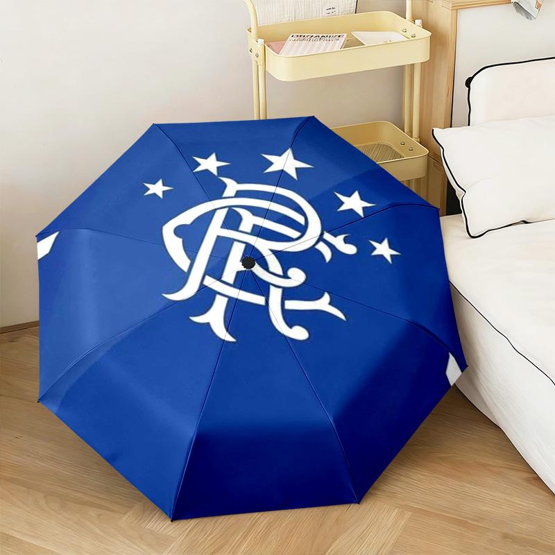 1PC Rangers Fc Crest Automatic Umbrella - Suitable Travel Outdoor Portable Umbrella Birthday Gift Daily Essentials