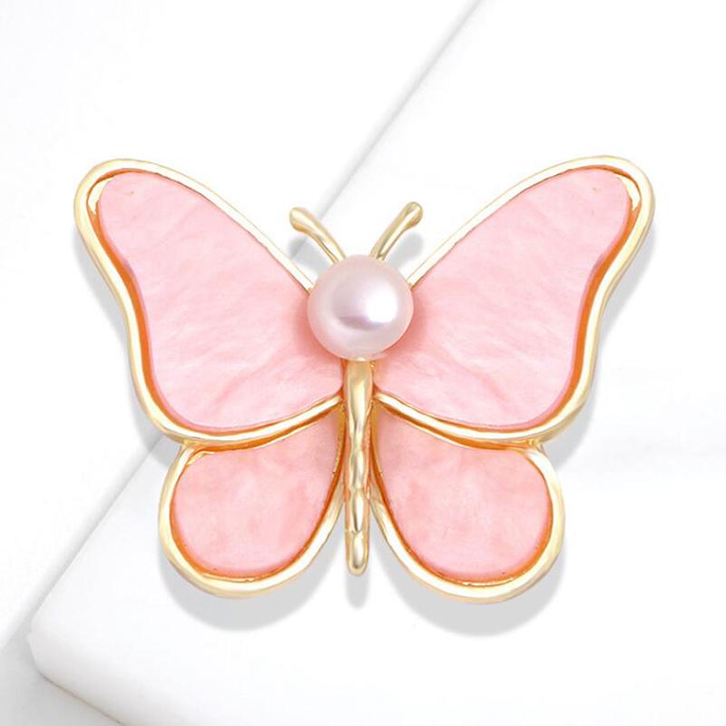 Shiny Pearl Butterfly Brooch Insect Pins Women Banquet Wedding Jewelry