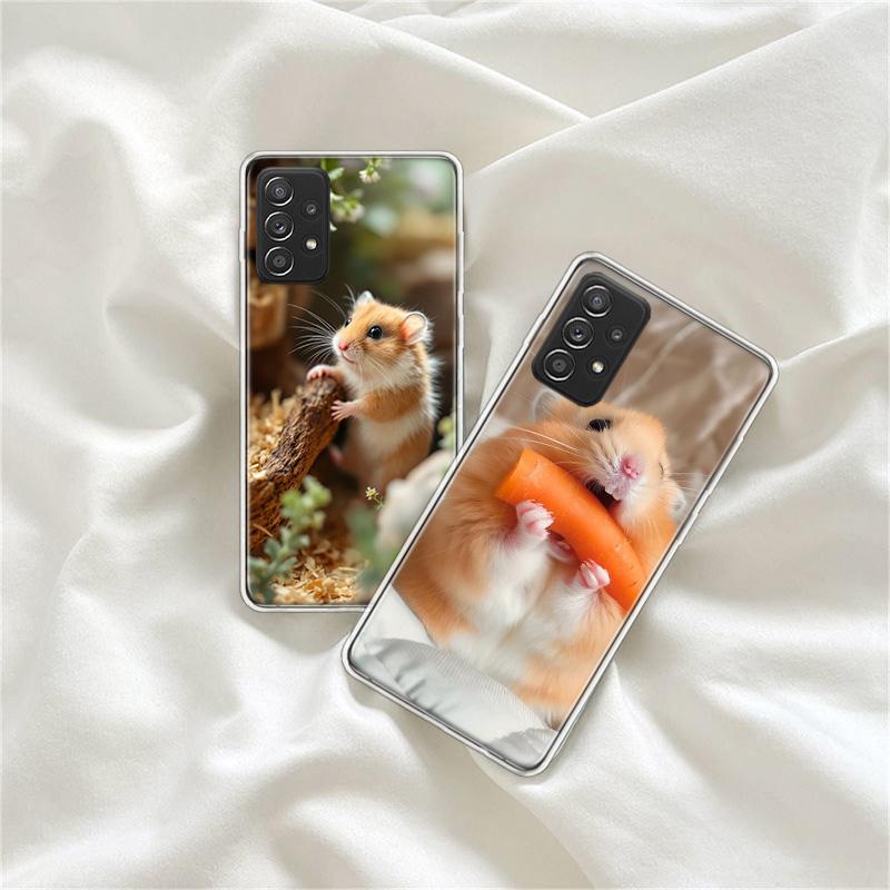 Hamsters With Hats Have Ears Phone Case For Samsung A15 A25 A35 A55 Galaxy A12 A22 A32 A52S A72 A05S A02S A42 J6 J4 A6 A7 A8 A90