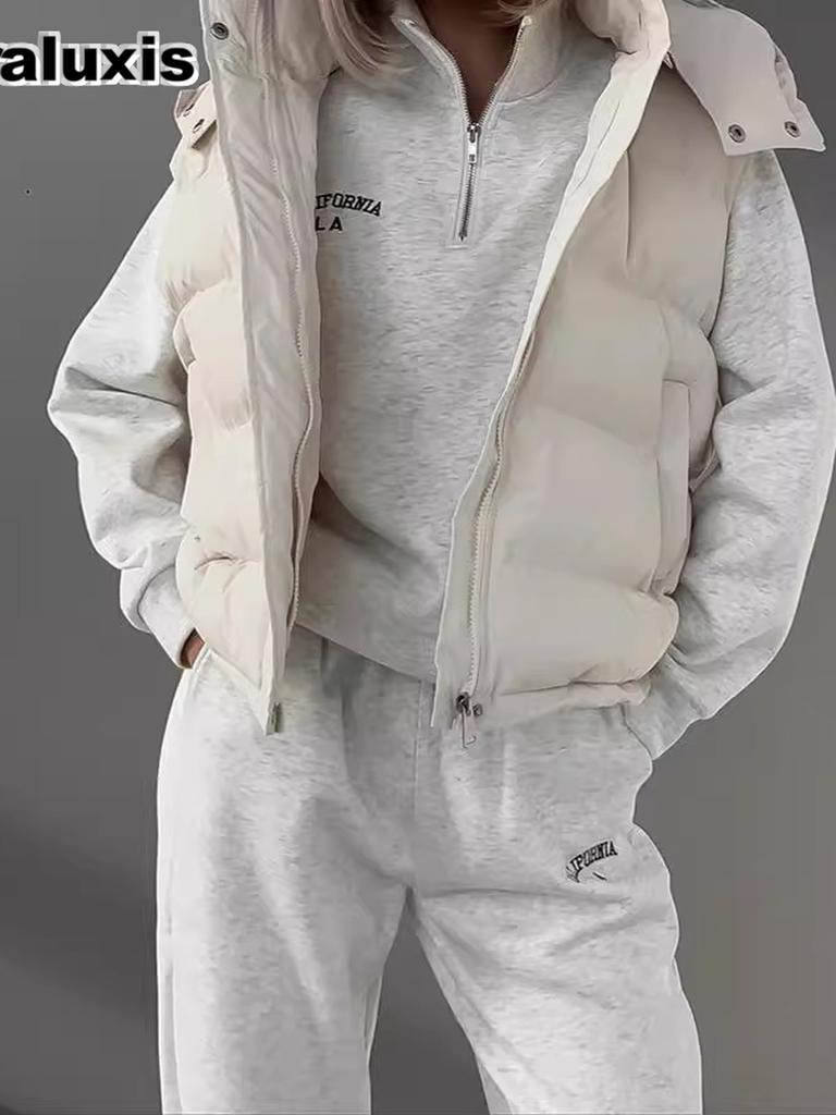 Wind Autumn Winter New Fashion Trendy Little Pepper Street Knockout Thick Warm Vest Sleeveless Cotton Coat Jacket