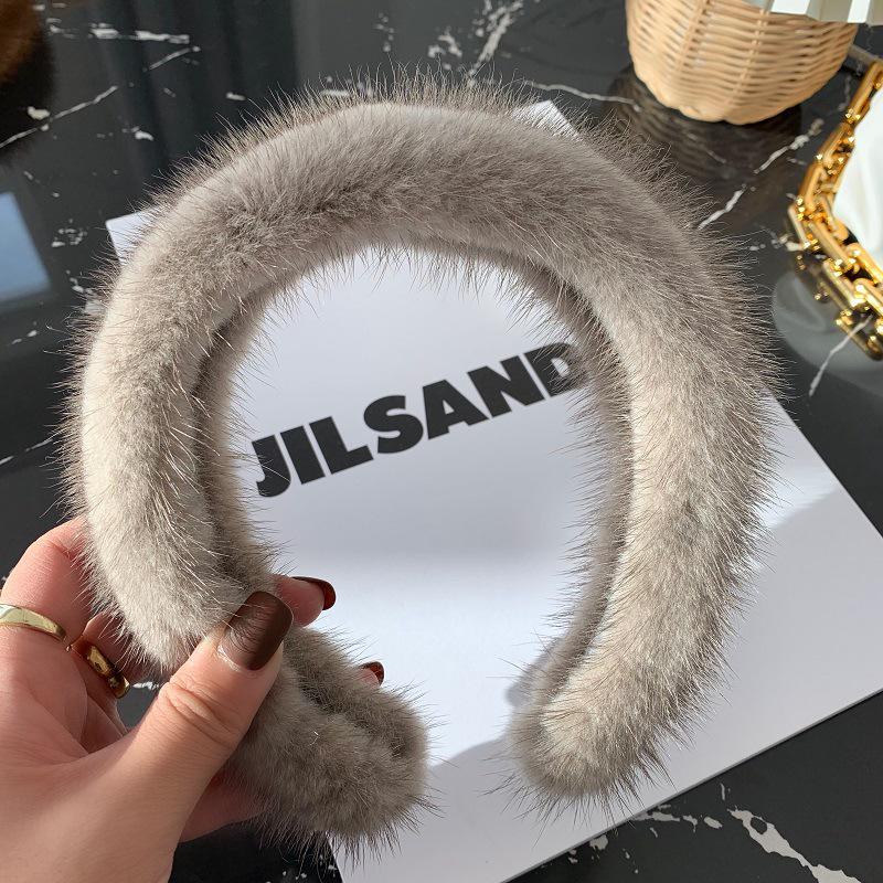 Korean Fluffy Wide Brim Hairband: Mink Fur Winter Headwear for Versatile Use in Hair Care and Styling