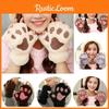 Adorable Cartoon Cat Paw Half Finger Gloves For Winter Warmth And Style