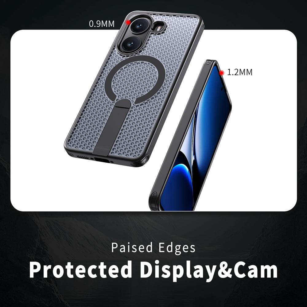 KEYSION Hülle mit Hohlraum zur Wärmeableitung und Magnetfunktion für Xiaomi POCO X7 Pro 5G Kühlständer Stoßfeste Handyhülle für Redmi Turbo 4