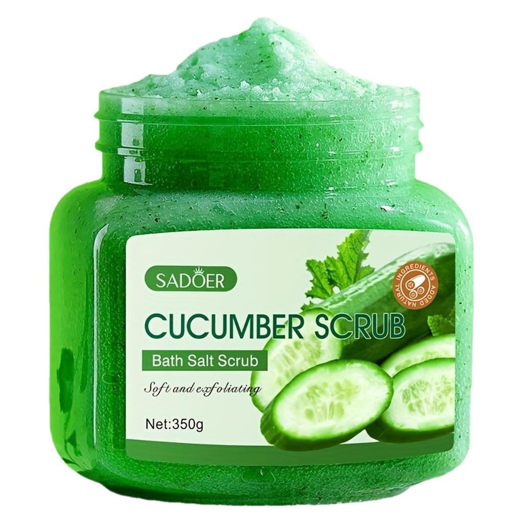 Cucumber Cleansing Scrub - Non-irritating Exfoliating Bath Salt, Cucumber Fragrance, Alcohol-free Formula Body Cleansing Scrub