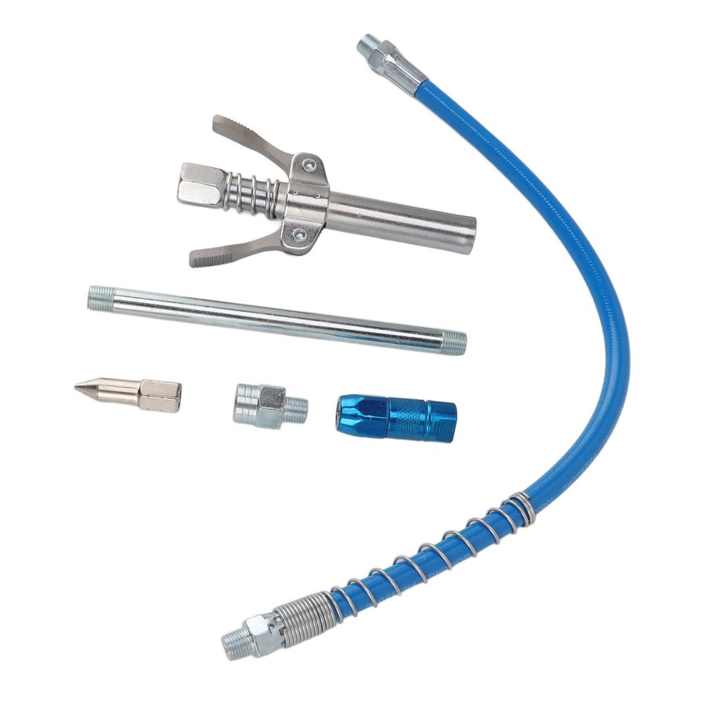 Grease Gun Coupler Kit Extended Locking Set with Adaptor High Pressure Manual Pneumatic Electric