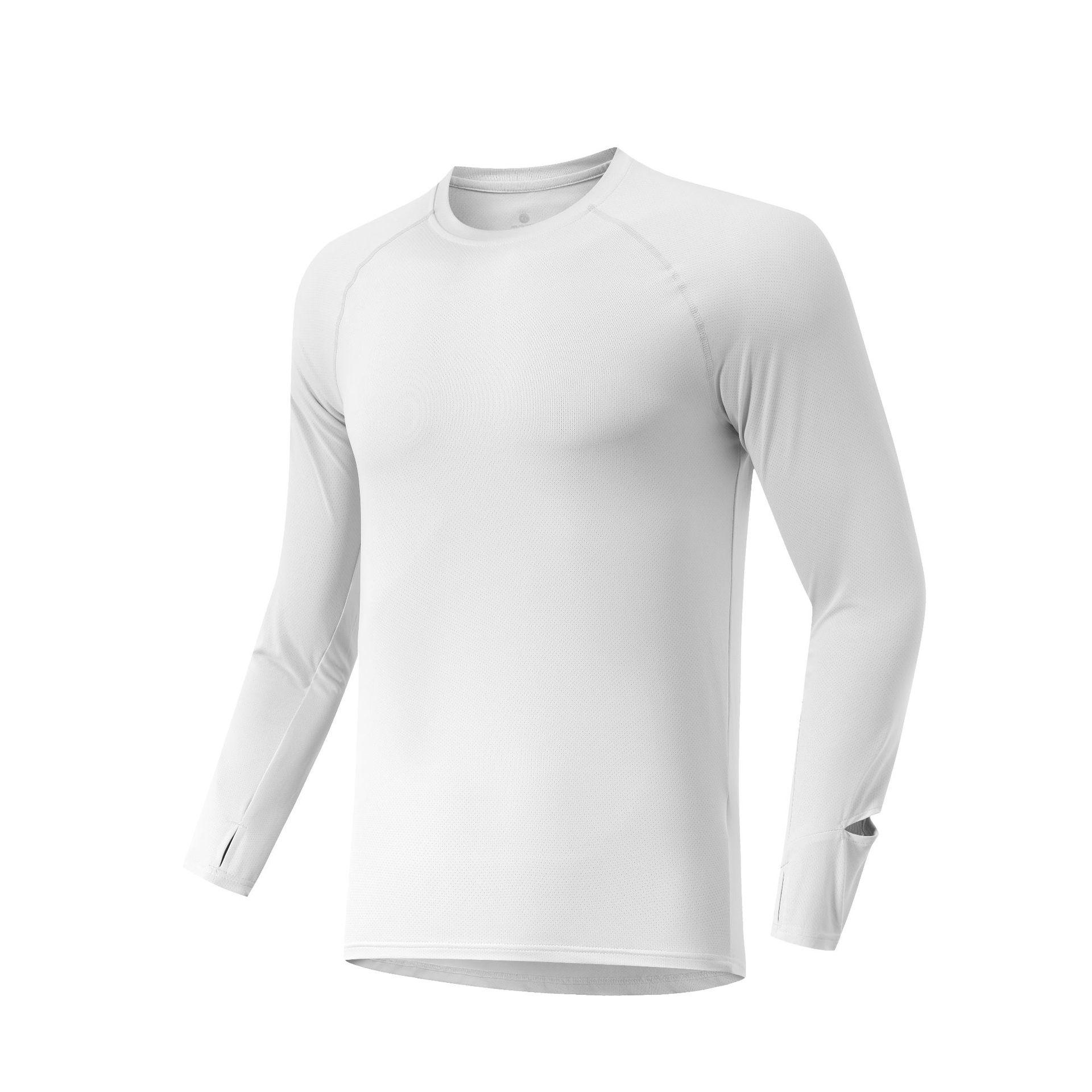 Men s Quick-Dry Long Sleeve Sports Top - Moisture-Wicking, Breathable, Warm, High Elasticity XXL белый