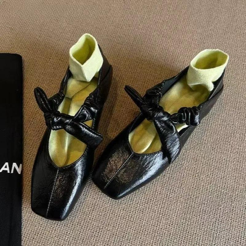 Fashion Mary Janes Ballet High Heels Shoes Women Square Toe Sandals 2025 Trend Loafers Summer Elegant Shallow Dress Zapatos De Mujer