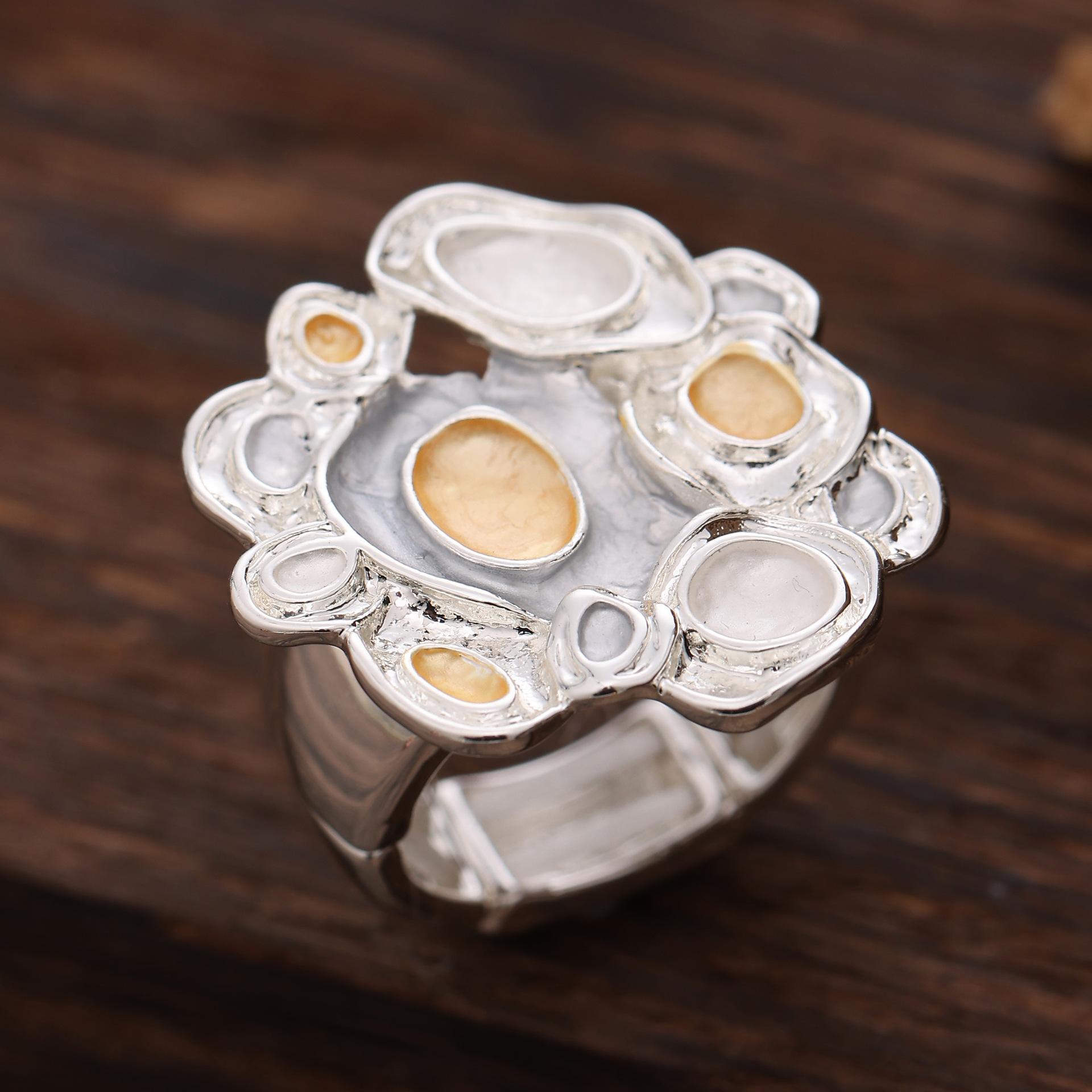 

New color oil geometric drawing board elastic ring, personalized high-end women s versatile alloy ring