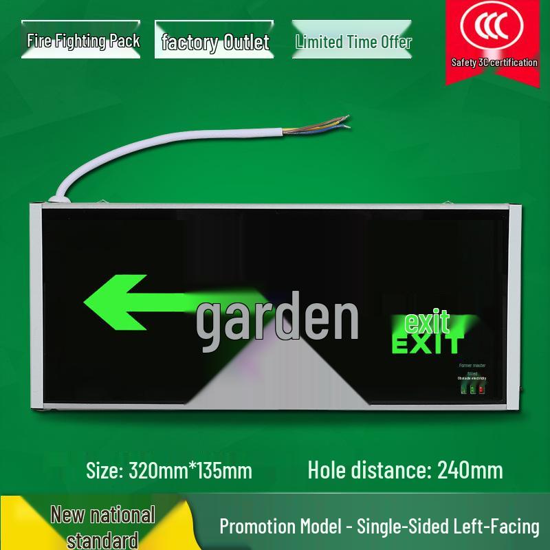 LED Fire Emergency Exit Sign with Plug-In for Evacuation Routes