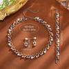 3 Pcs/Set Fashion Retro Women'S Jewelry Set Rhinestone Artificial Pearl Wedding Party Bride Wedding Necklace Bracelet Earrings