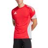 Tiro 25 Comfortable Skin-Friendly Fashionable Solid Color Striped Soccer Jersey Men Tops Ruby IW0420