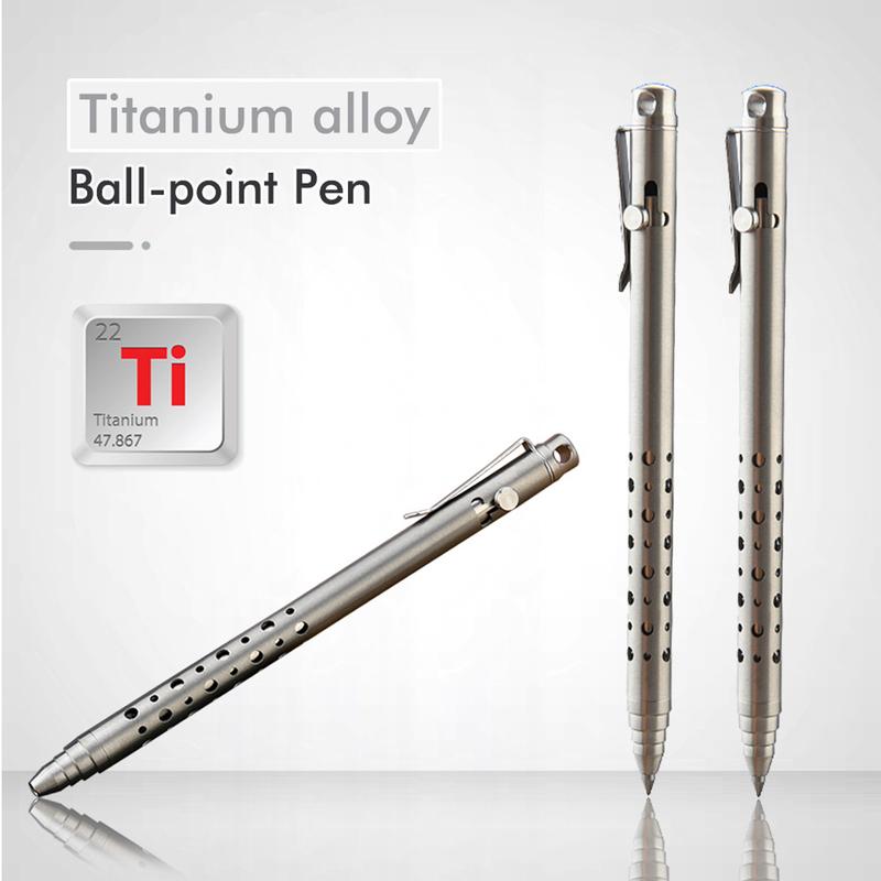 Penna EDC in Lega di Titanio Resistente all'Usura Penna a Sfera Tattica con Azionamento a Vite Mini Penne a Sfera Metalliche per Ufficio e Regalo Aziendale