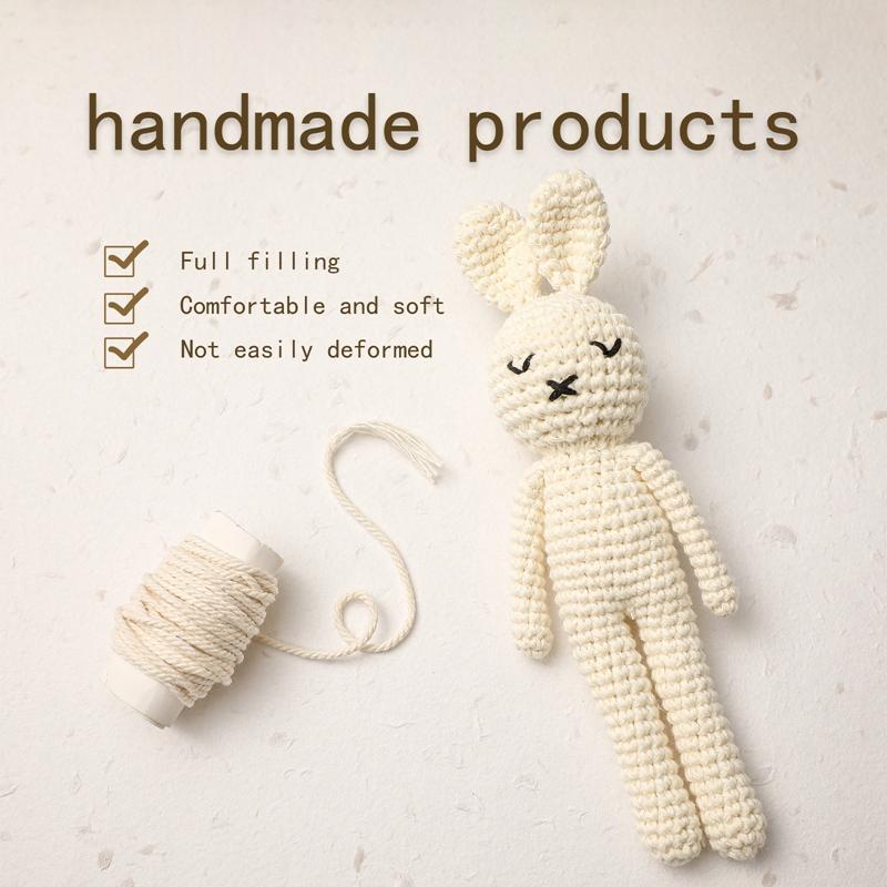 Baby Handmade Rabbit Toys Cute Crochet Bunny Doll Stuffed Cotton Toy Soothing Infant Sleeping Make Sound Birthday Gifts for Kids