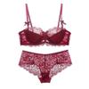 Lace Womens Half-Cup Bra Set With Thin Straps Breathable Supportive Plus Size Grey Red Black