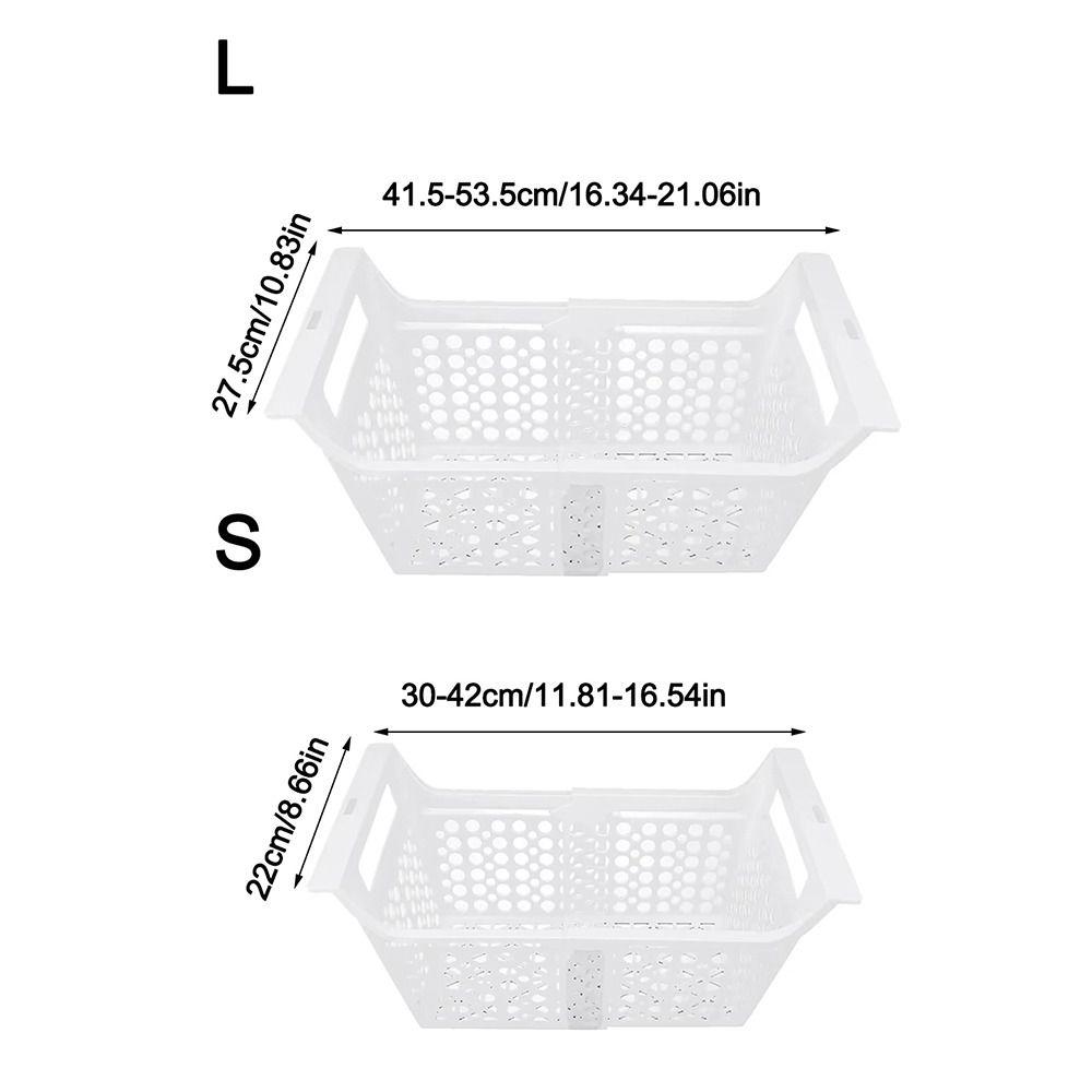 Double Doors Freezer Basket Retractable Refrigerator Basket New Refrigerator Storage Organizer