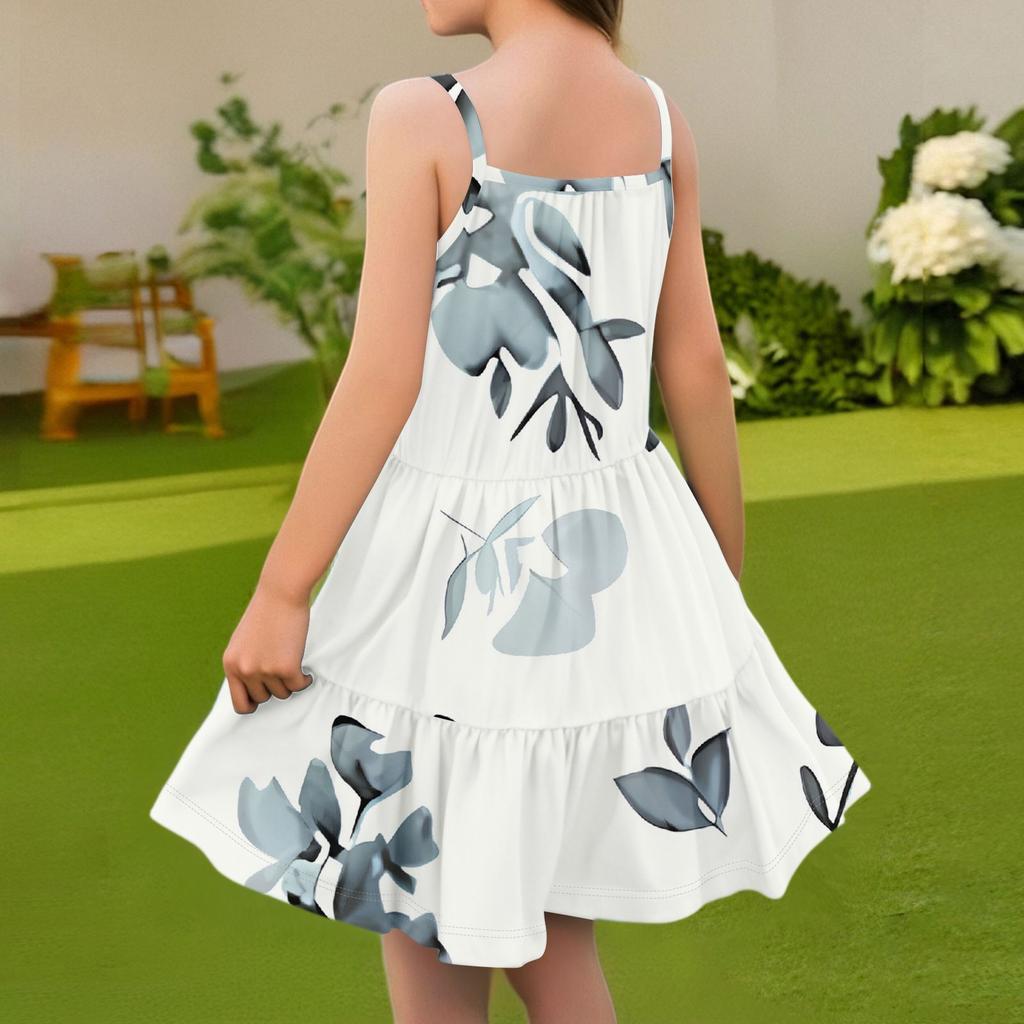 Kinder Sommer Freizeitmode Rundhals Ärmelloses Kleid