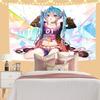 Kawaii Wandbehang-Wandteppiche Anime Süßes Mädchen Schlafzimmer Nachttisch Dekoration Japanischer Cartoon Heimdekorationen