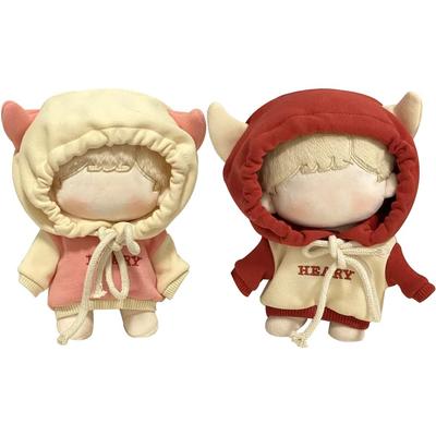 YUYAKESHI Cotton Doll Clothes, Doll Clothes, Changing Clothes, for 20cm Stuffed Animals, Loose Hooded Hoodie, Doll Cow, Cute Outerwear, Horns, Plush