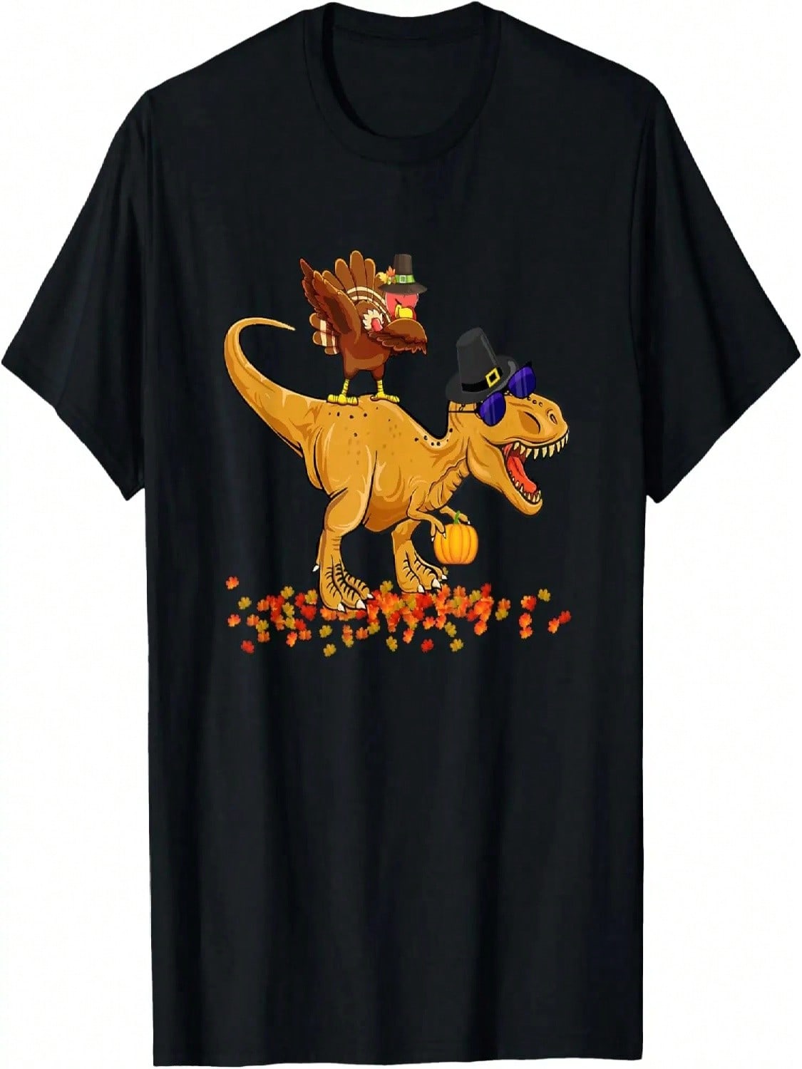 Thanksgiving Dinosaur Dabbing Turkey T-Rex Turkey Saurus Rex T-Shirt S