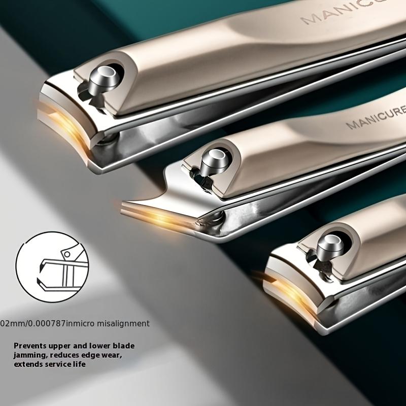 5pcs Sharp and Durable Stainless Steel Nail Clippers Set with Ear Scoop Precision Grinding & Anti-Splash Rotating Case