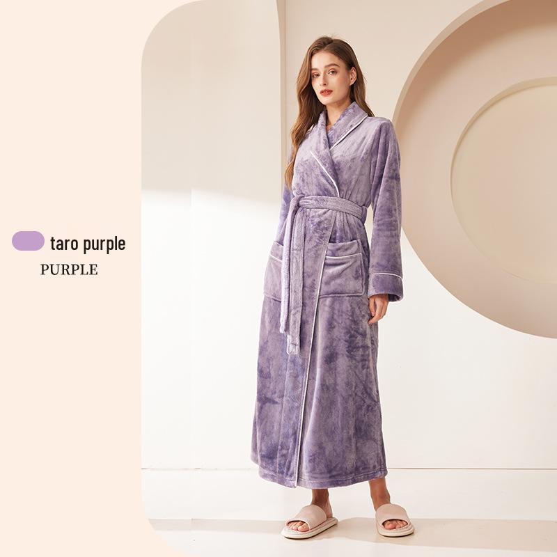 Thick Flannel Couple Bathrobe - Plus Size Homewear for Women & Men