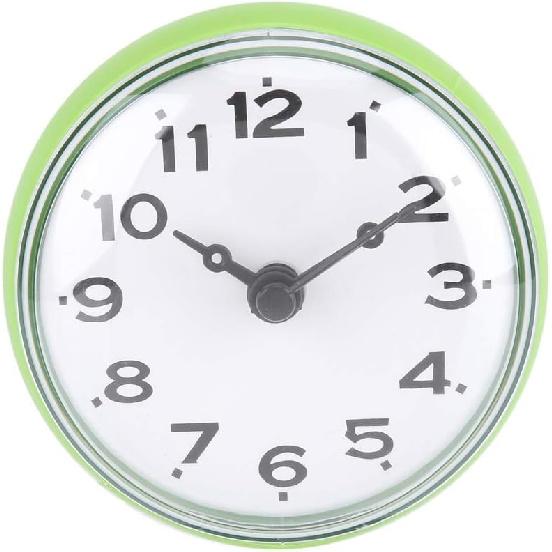 Bathroom Wall Hanging Clock,Waterproof Fogproof Round Arabic Digital Dial Bath Shower Clock Suction Cup Wall Window Mirror Bath Shower Clock for Home