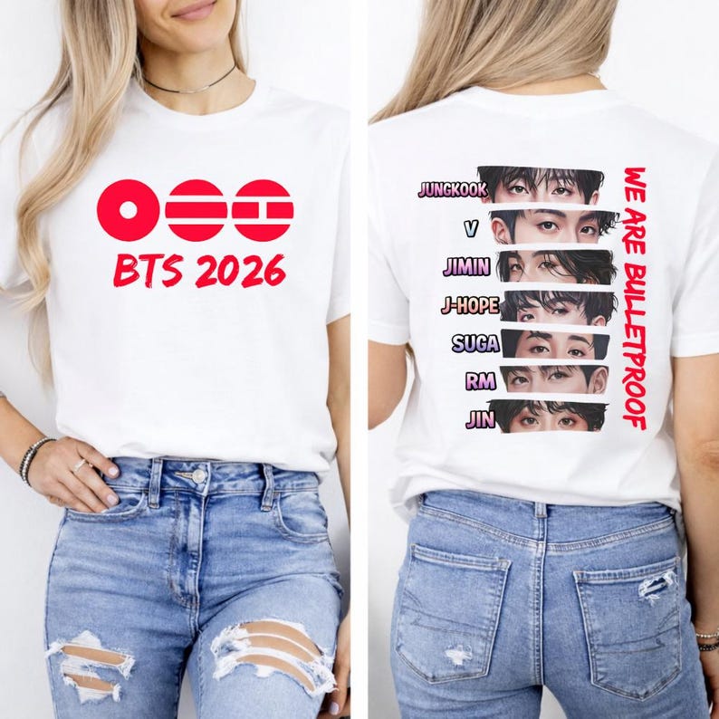 Bulletproof Tour 2026 T-shirt BTS Arirang, BTS Konsert T-shirt, BTS Jin, Hooligan, Roligt T-shirt Bts Arirang Konsert T-shirt Jin Inspirerad Hooligan