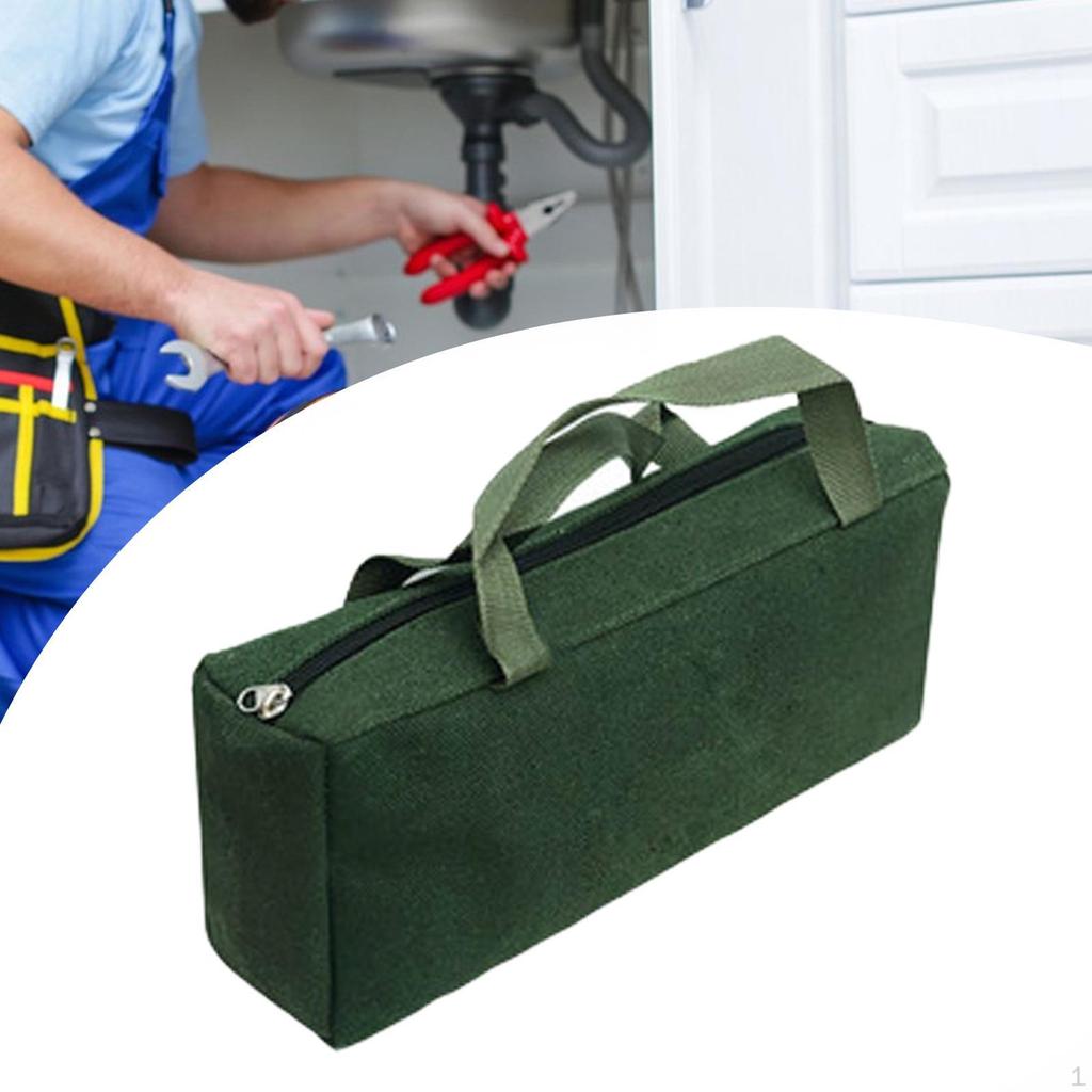 Canvas Tool Bag with Easy Access Zipper Closure for Tradesmen