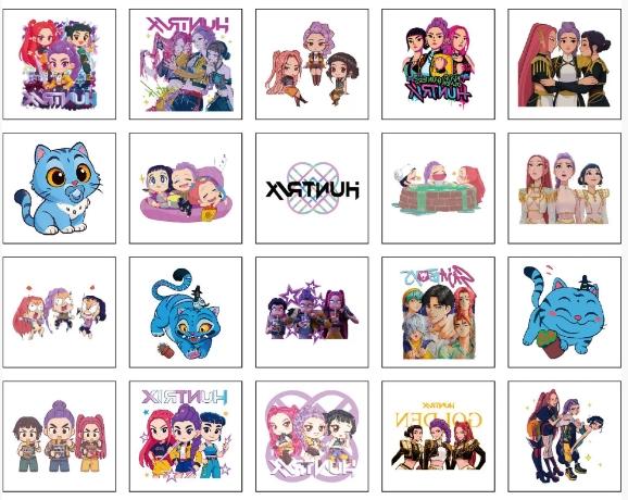 New 20pcs/set Cartoon Kpop Demon Hunters Rumi Kang Temporary Tattoo Sticker Rumi Tattoo Sticker Demonizing For Party Gifts