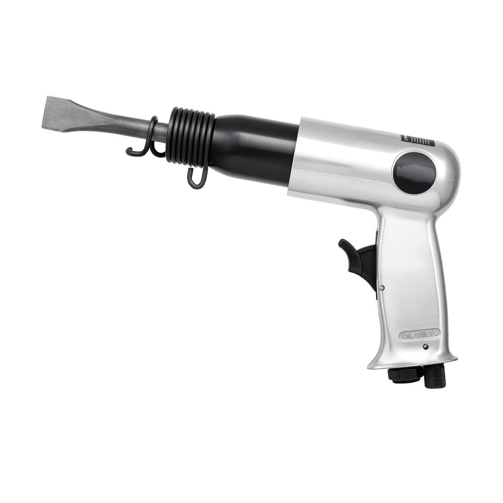 Martelete Pneumático, Martelo Pneumático 3500BPM com Curso de 70mm e 4 Peças de Talhadeiras Haste Redonda, Compacto com Empunhadura de Pistola Cinzel Pneumático Ferramenta Pá Pneumática para Corte