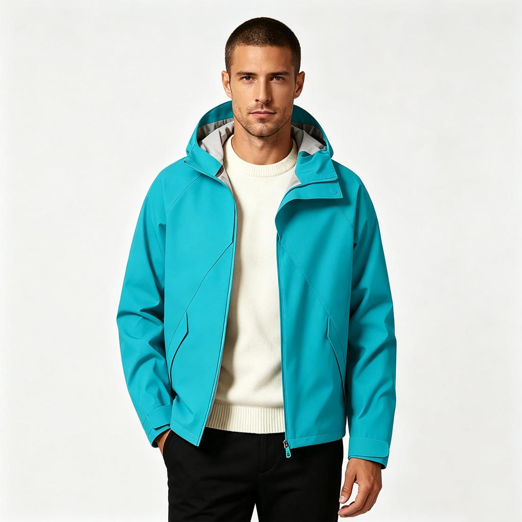 Men's Hooded Windbreaker Jacket Windproof Lightweight for Spring Fall Outdoor Hiking Everyday Wear