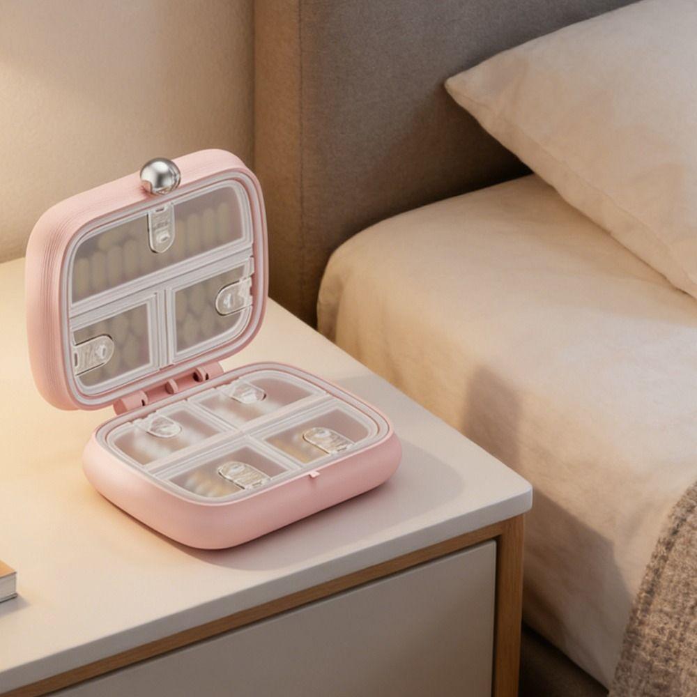 Mini 7 Grids Pill Box Sealed Pill Dispenser Multi-functional Medicine Box  Business Trips