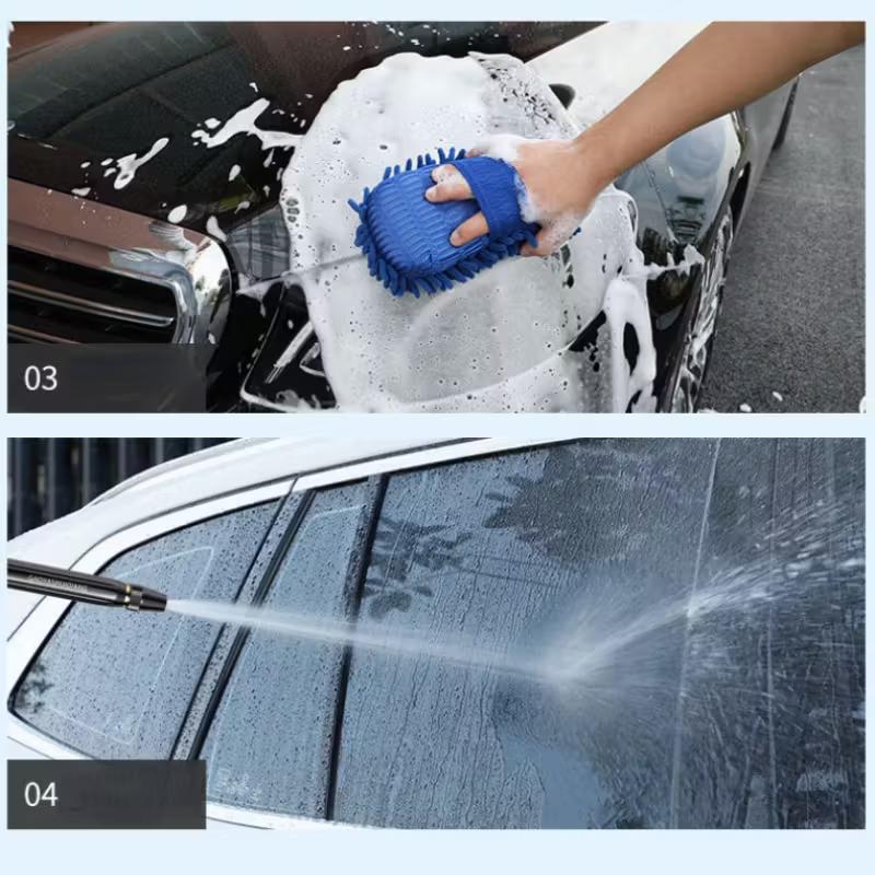 Portable High-Pressure Water Gun 7 Spray Modes Ergonomic Grip Battery-Free Black Gold Lightweight Durable for Car Wash Garden