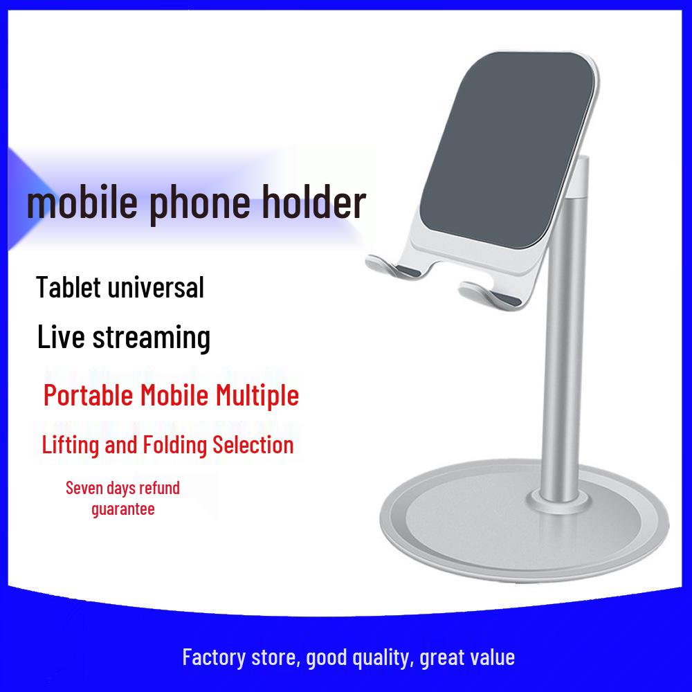 

Universal Foldable Aluminum Phone & Tablet Stand for Online Classes and Livestreaming Fixed Version Silver