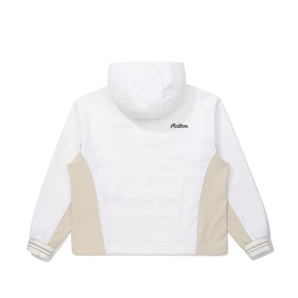MALBON GOLF Women'S Woven-Like Jersey Softshell Hooded Anorak White (Woman)